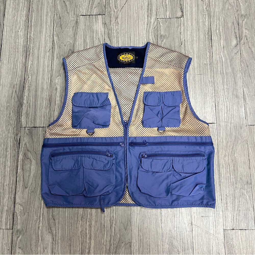 Vintage Woodrich Classic Bright Blue Fishing Vest